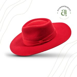 red wool fedora hat