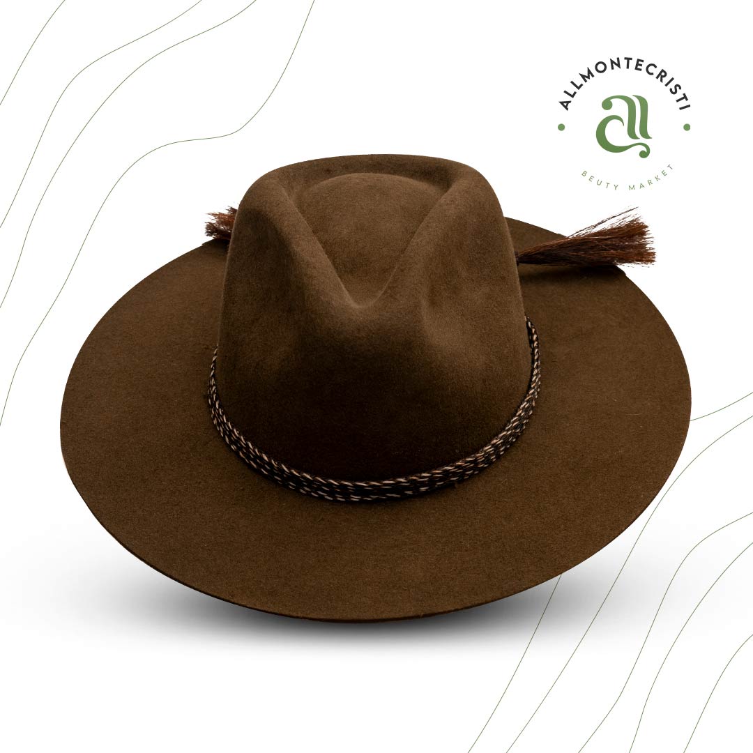 Sombrero de fieltro café hombre