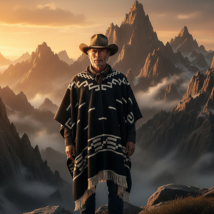 Clint Eastwood Alpaca Poncho Replica Handmade Black