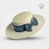 Panama Hat Women Cordobes Large Brim Handmade Fedora with Denim Band