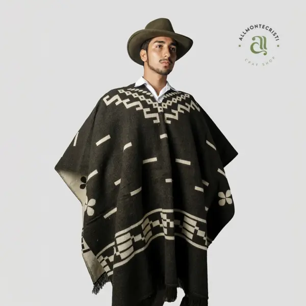 Poncho Alpaca Clint Eastwood Handmade for men