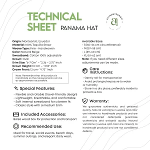 technical sheet panama hat fine Montecristri
