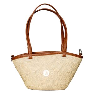Straw & Leather Tote