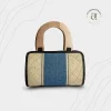 Handmade Toquilla Straw and Denim Bag from Ecuador