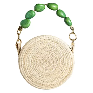 Handmade Toquilla Straw Bag Tagua Handle Handbag