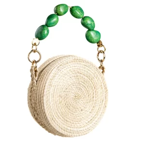 Handmade Toquilla Straw Bag Tagua Handle Handbag