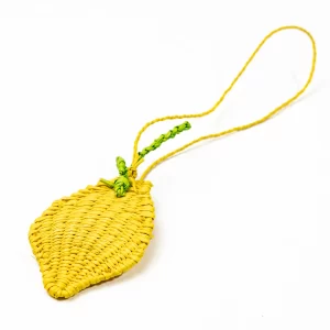Toquilla Straw Lemon Keychain Handmade Artisan Bag Accessory