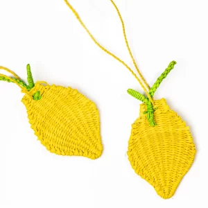 Toquilla Straw Lemon Keychain Handmade Artisan Bag Accessory
